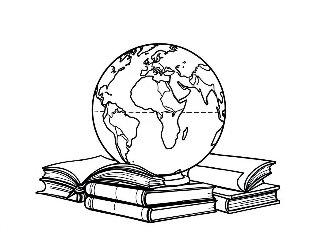 globe, books, children & teens "Color Our World"