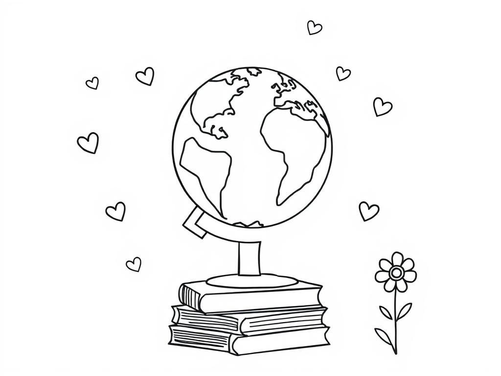 Kleurplaat van de wereld