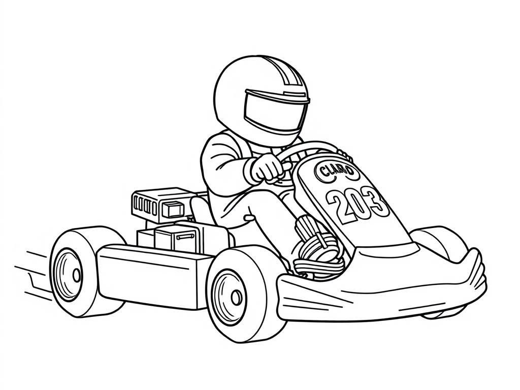 Go-Kart Racing Coloring Page