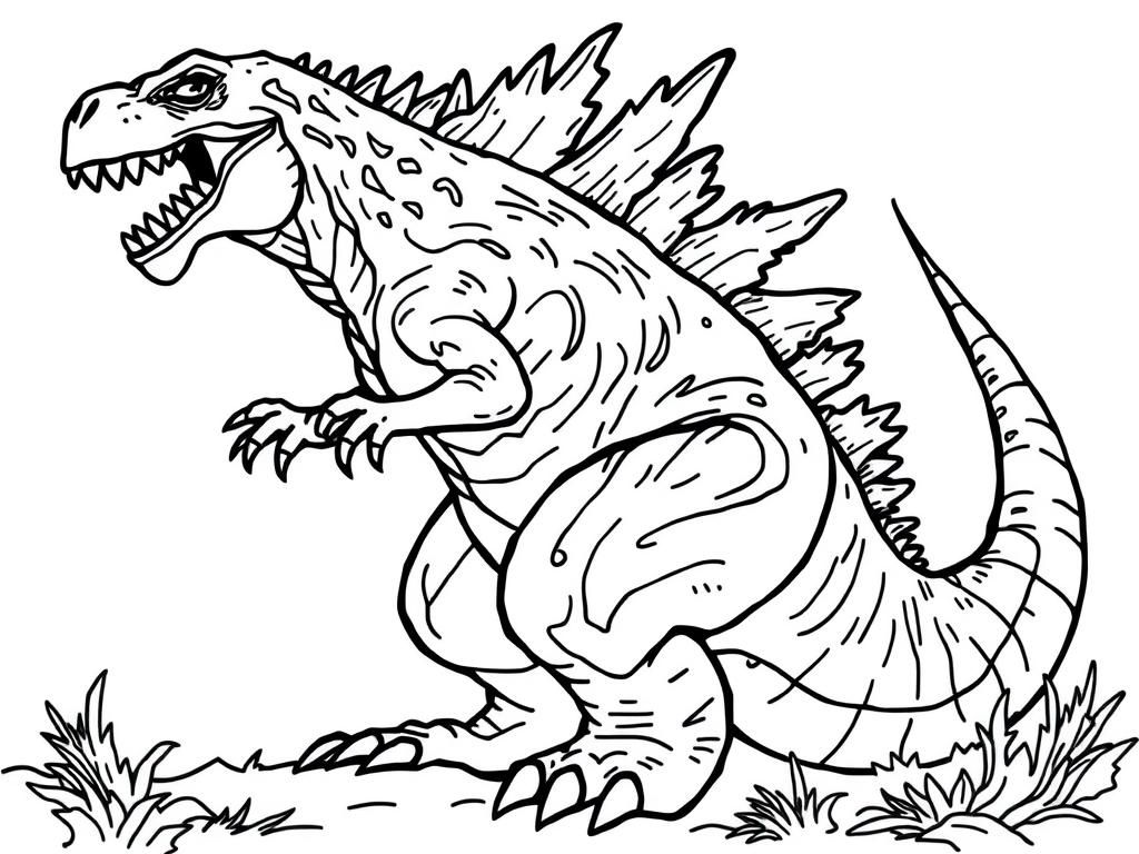 Preview of Godzilla Coloring Page