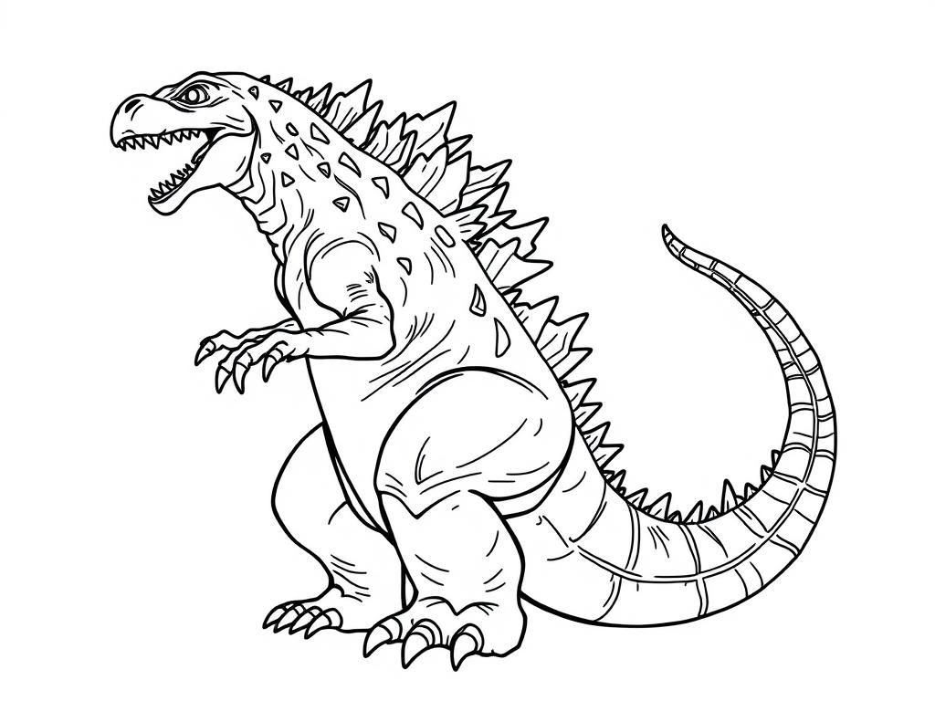 Preview of Godzilla Coloring Page