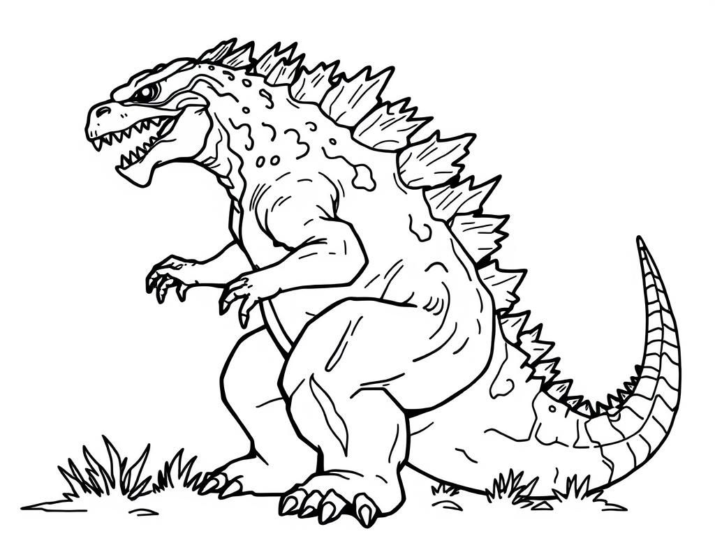 Preview of Godzilla Coloring Page