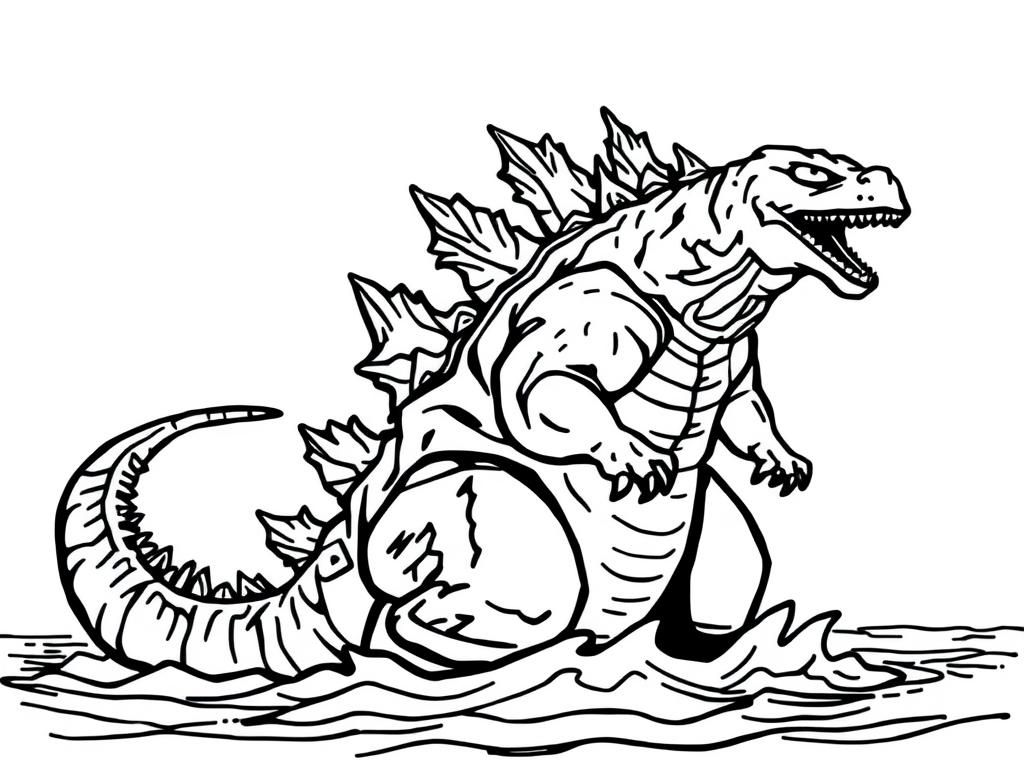 Godzilla Monster Coloring Page