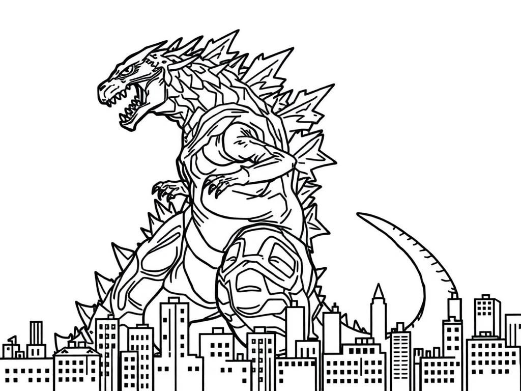Godzilla Monster Coloring Page