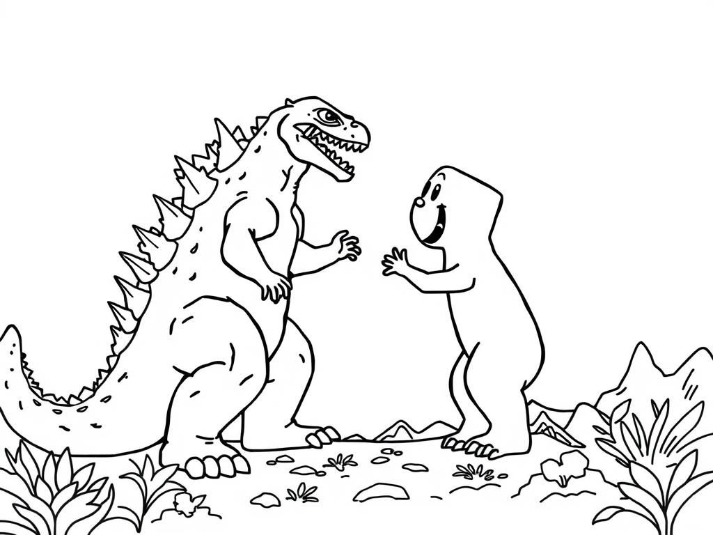 Coloring Page of Dinosaur Friends