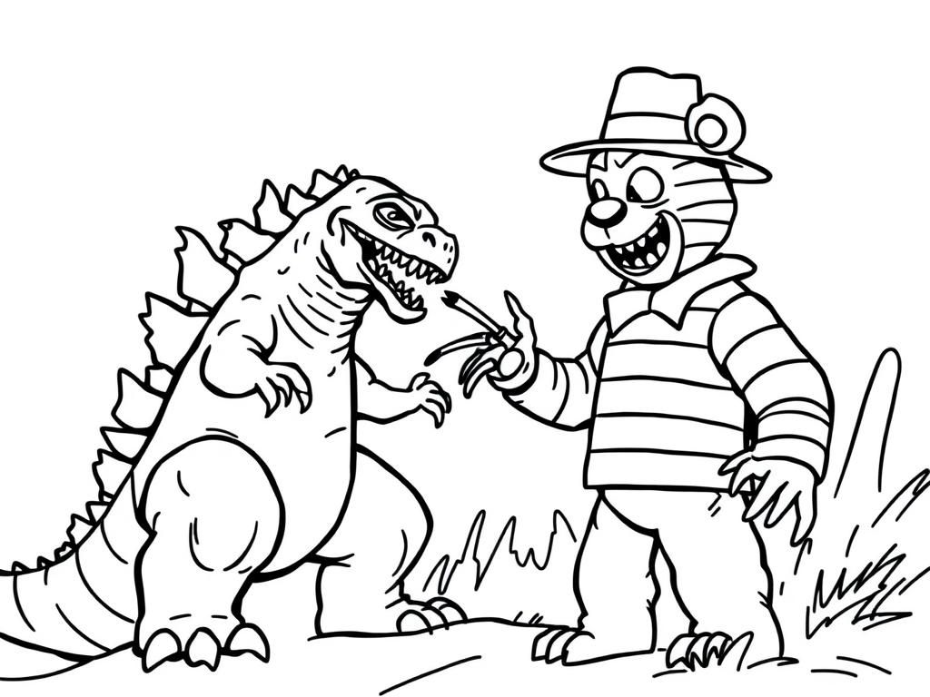 Godzilla kleurplaat