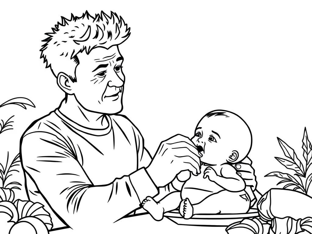 Preview of Gordon Ramsay feeding a fussy baby in Jurassic park