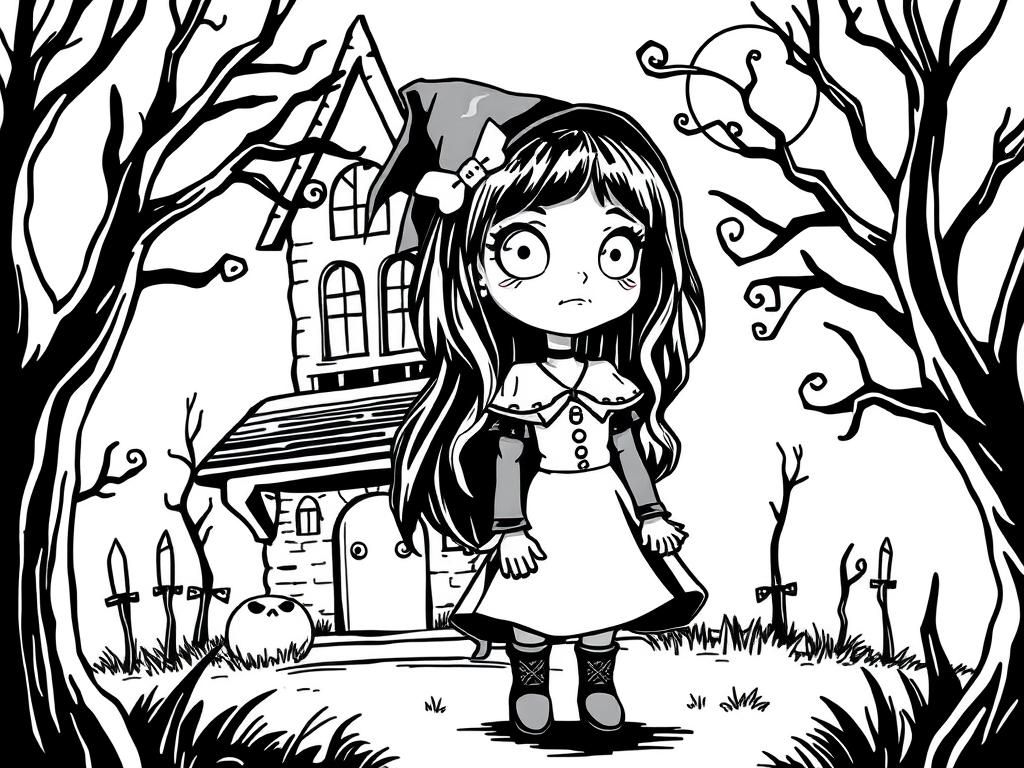 Spooky Halloween Coloring Page