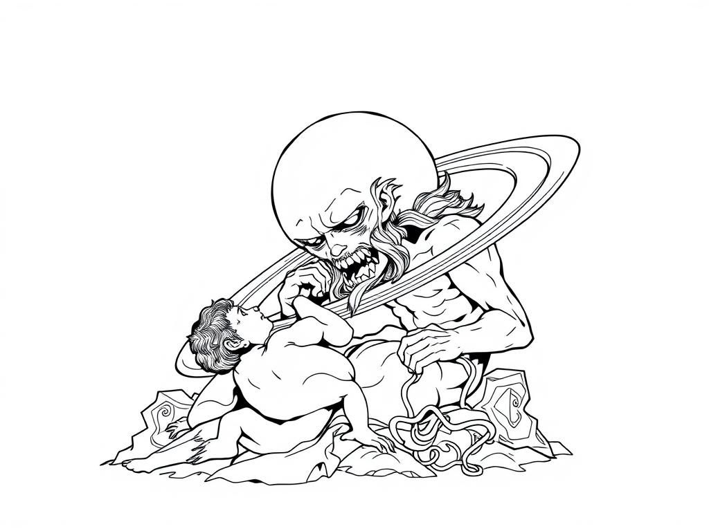 Preview of Goya's Saturn devouring his son anime style