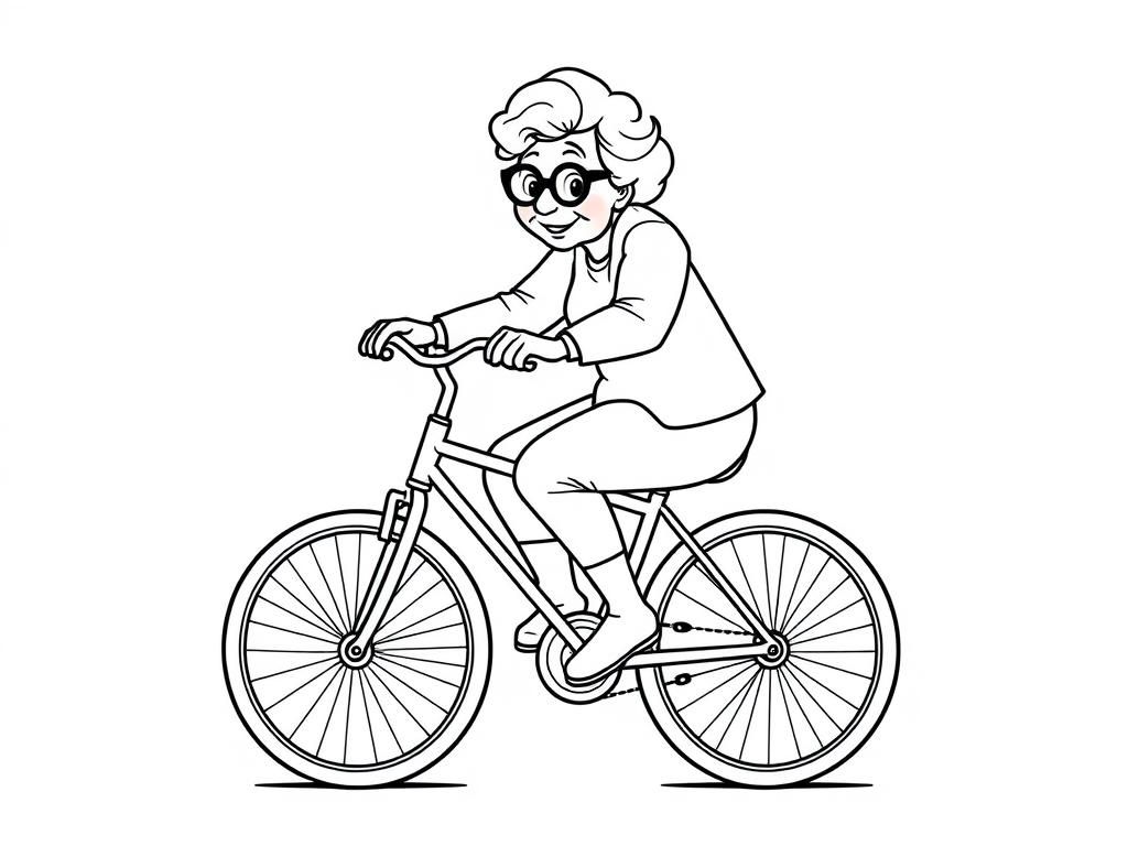 Gramma riding a bike