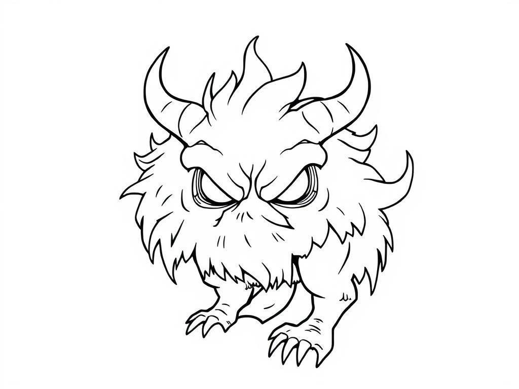 Furry Monster Coloring Page