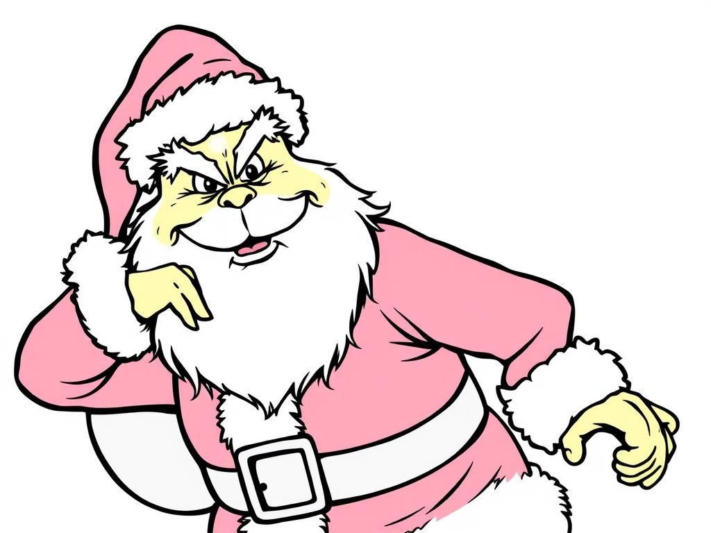 grinch santa claus - Free Printable Coloring Page