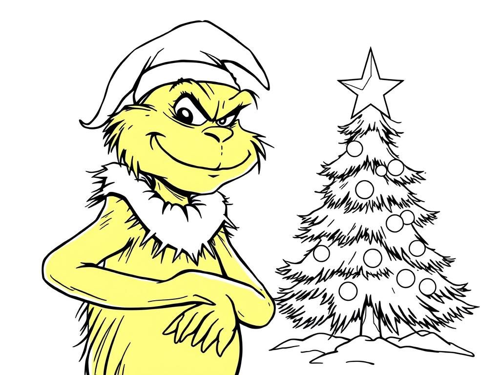 grinch with xmas tree