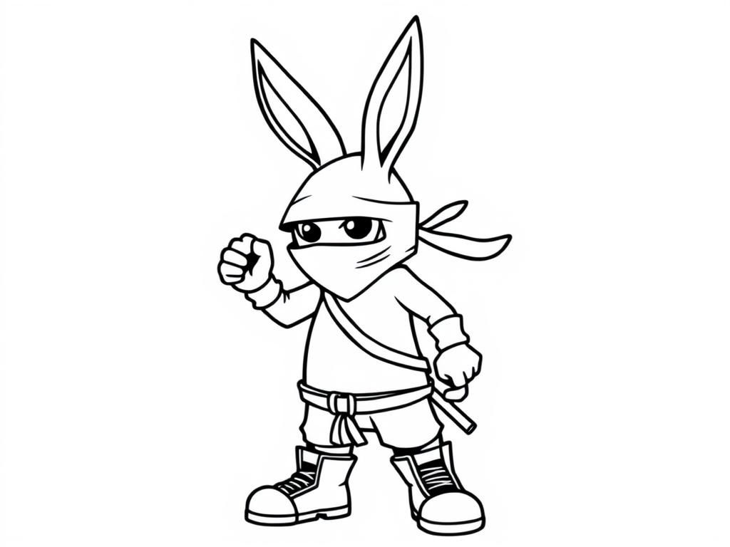 Preview of grown up tall ninja hop bunny with boots