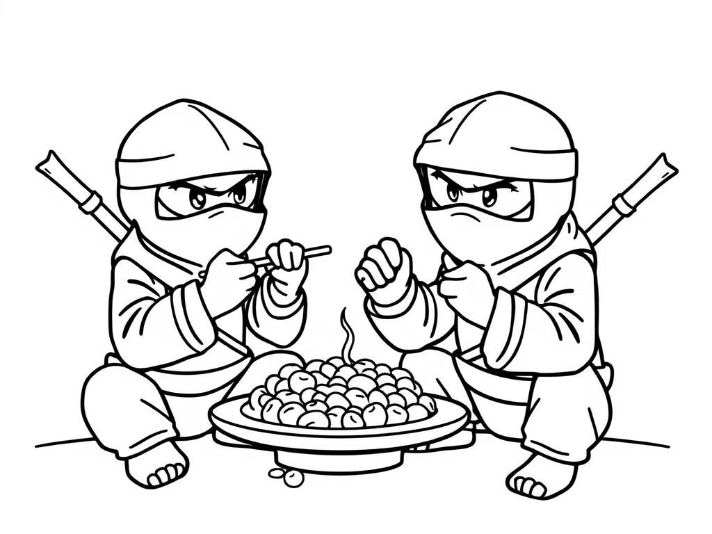 grownup ninjas eating