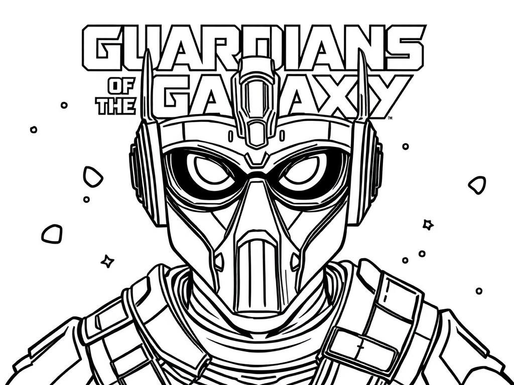 Star-Lord Guardians of the Galaxy Superhero Coloring Page
