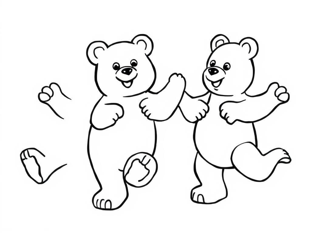 Dancing Bears Coloring Page