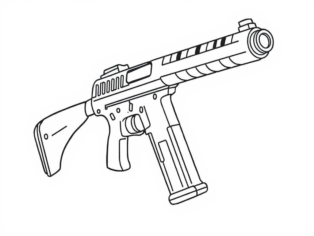 Futuristic Pistol Coloring Page