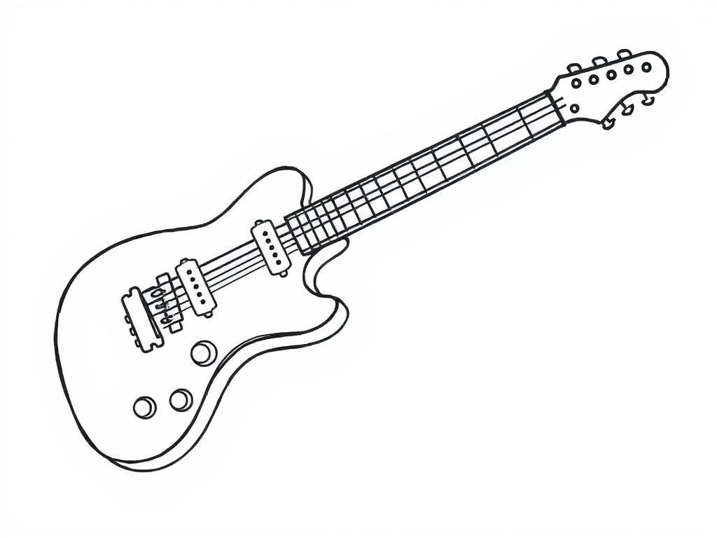 Electric Guitar Coloring Page