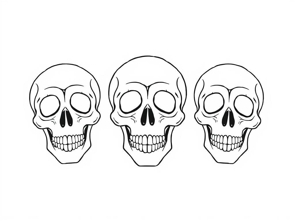 Skulls Coloring Page