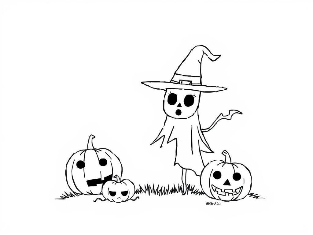 Halloween Ghost Coloring Page