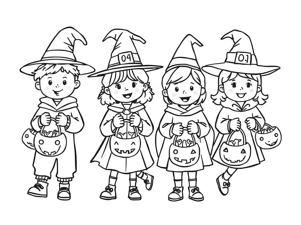 Halloween Witch and Wizard Coloring Page