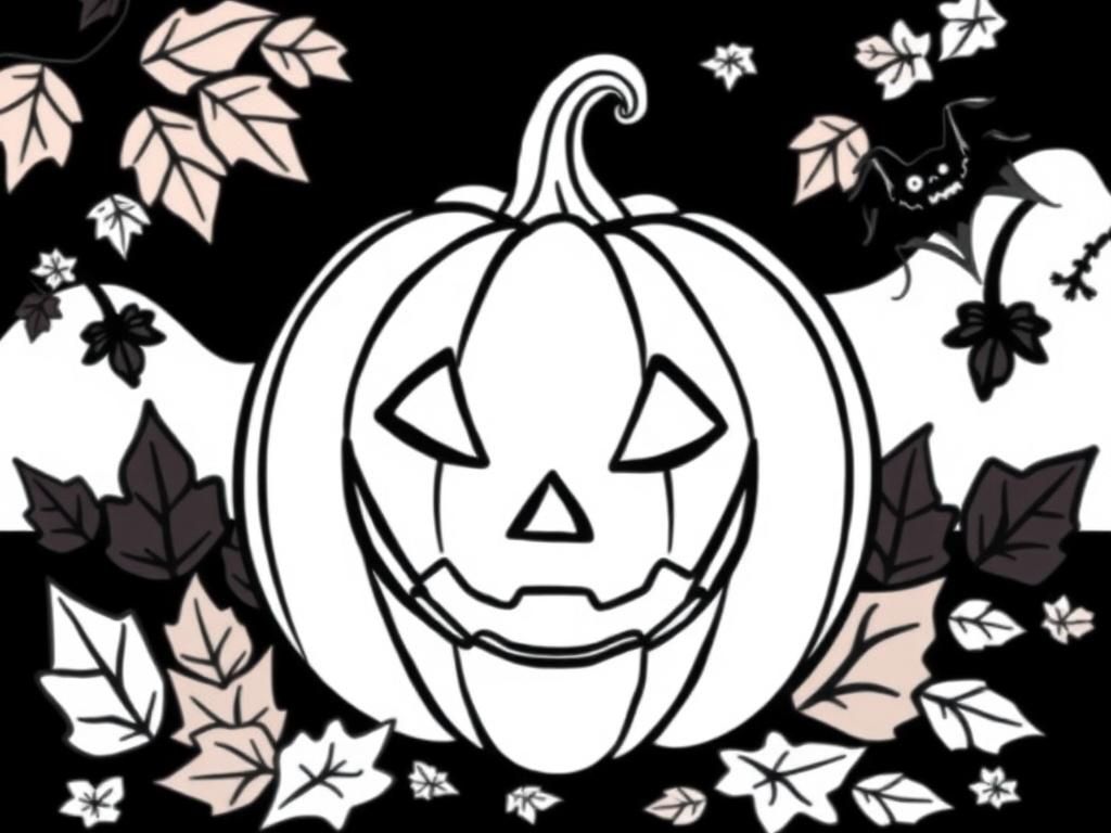 Halloween Jack-o'-Lantern Coloring Page