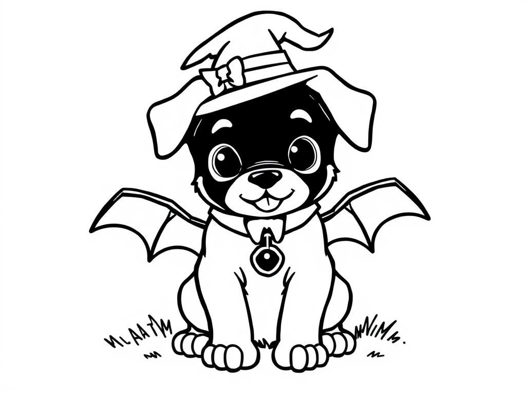 Halloween Puppy Coloring Page