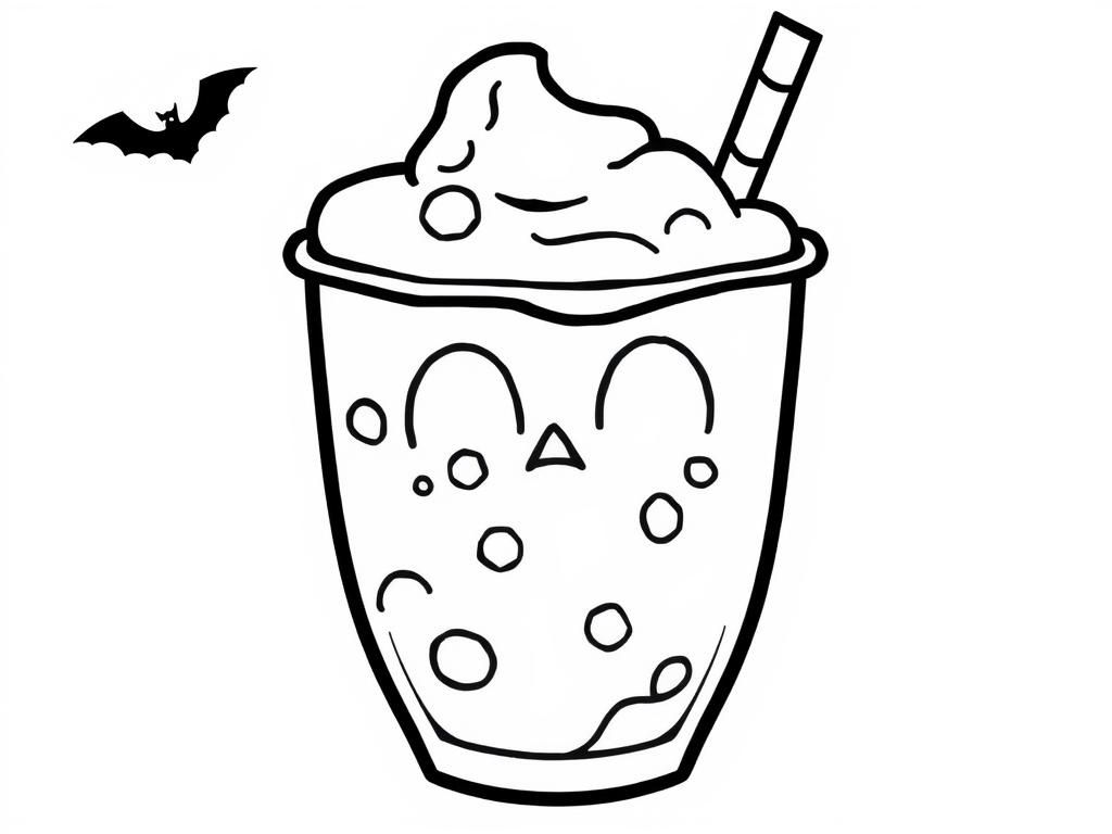 Halloween Milkshake Coloring Page
