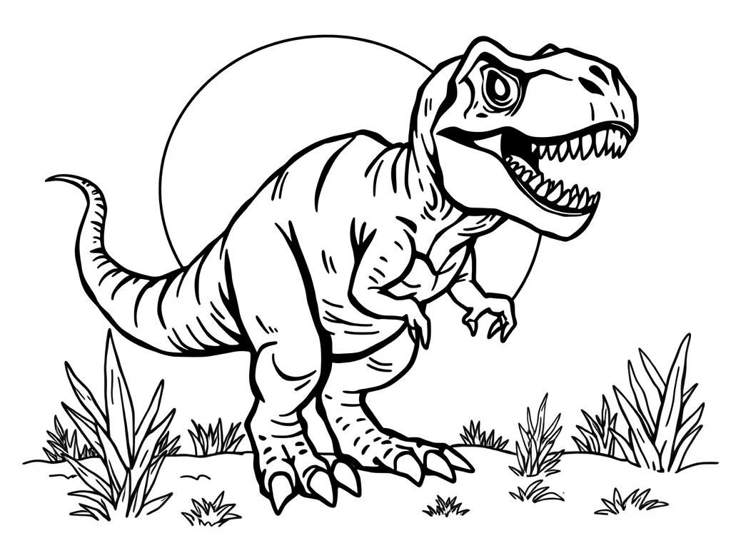 T-Rex Dinosaur Coloring Page