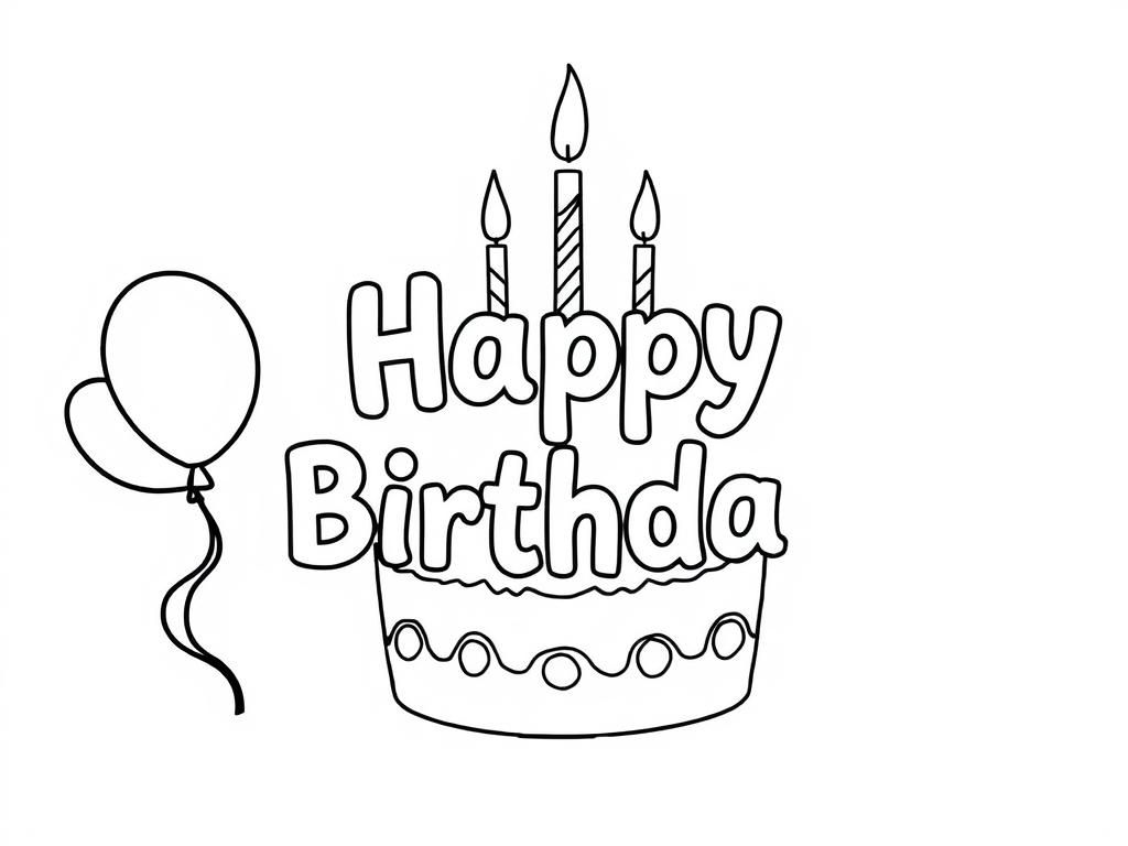 Happy Birthday Coloring Page