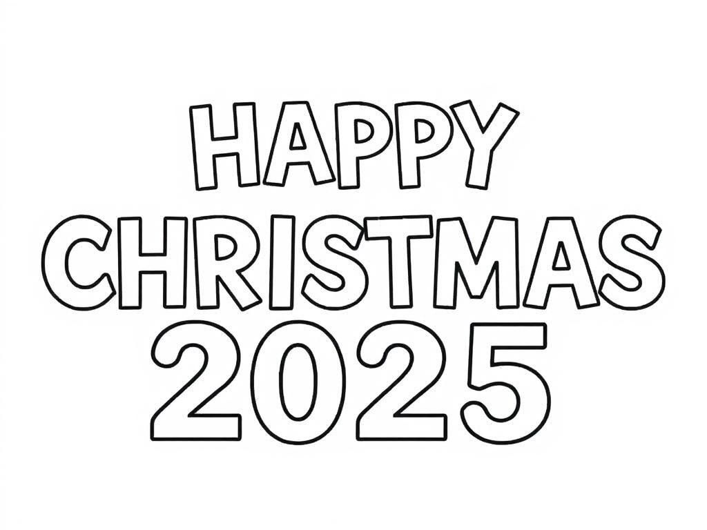 Kleurplaat Prettige Kerstdagen 2025