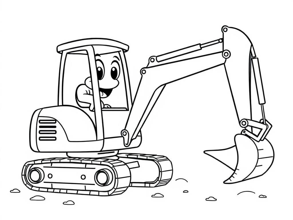 Excavator Coloring Page: Color and Learn