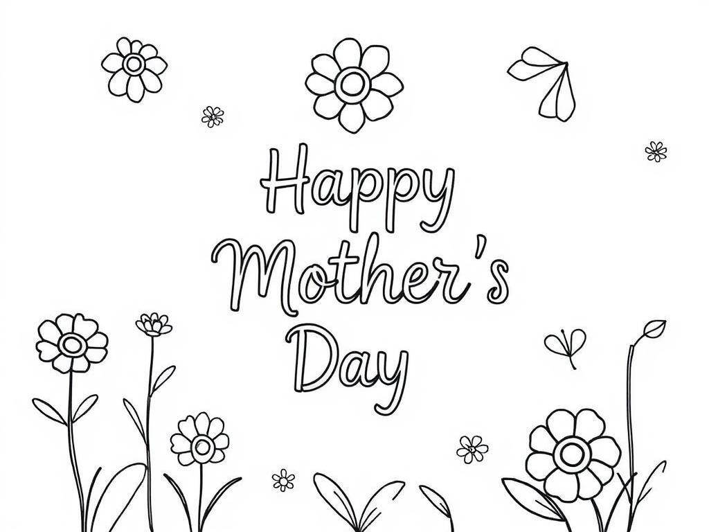 Happy Mother's Day Coloring Page