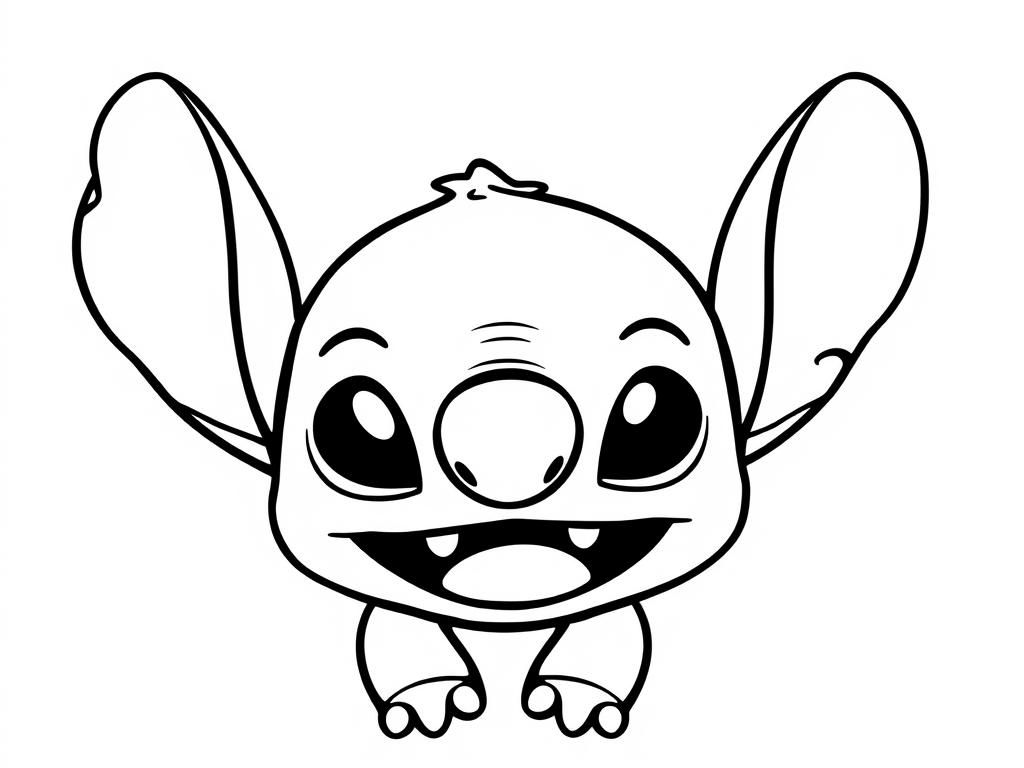 Stitch Coloring Page - Cute Alien Character