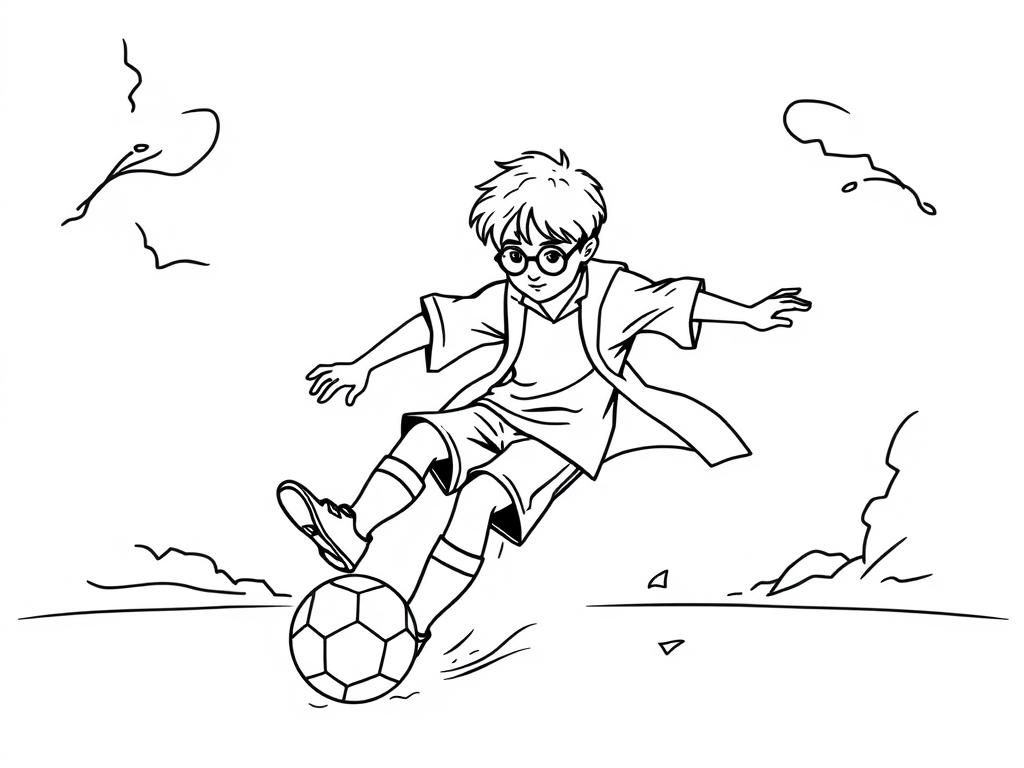 Harry Potter playing soccer