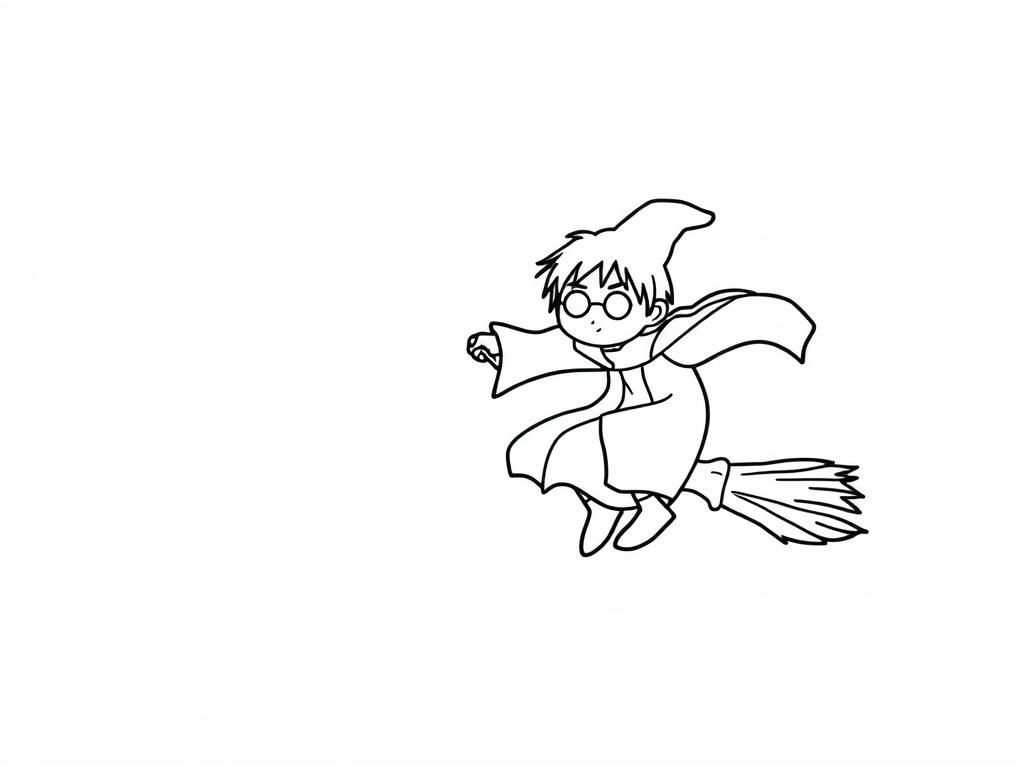 Harry Potter Flying Coloring Page