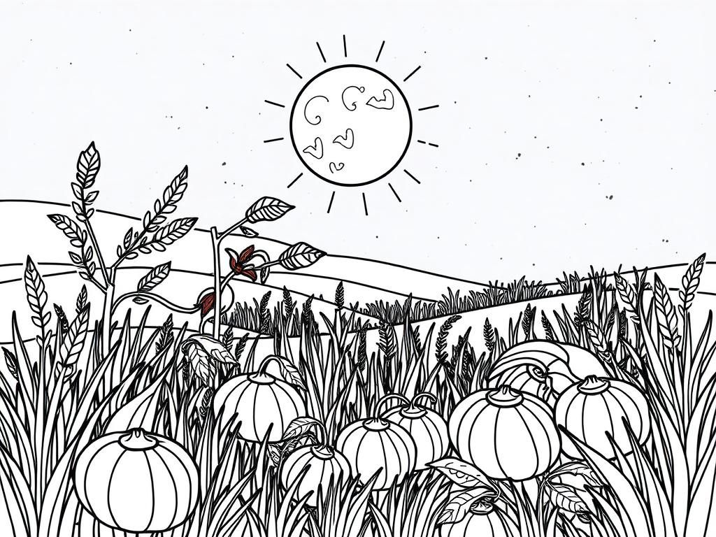 Pumpkin Patch Coloring Page