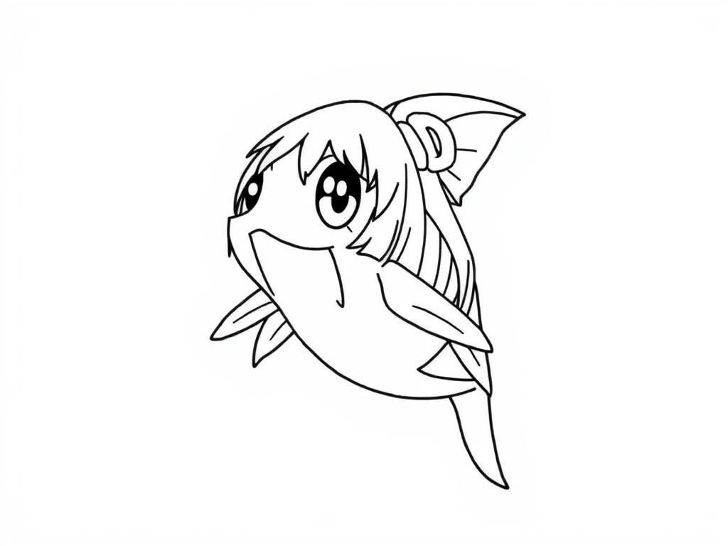 Anime Fish Girl Coloring Page