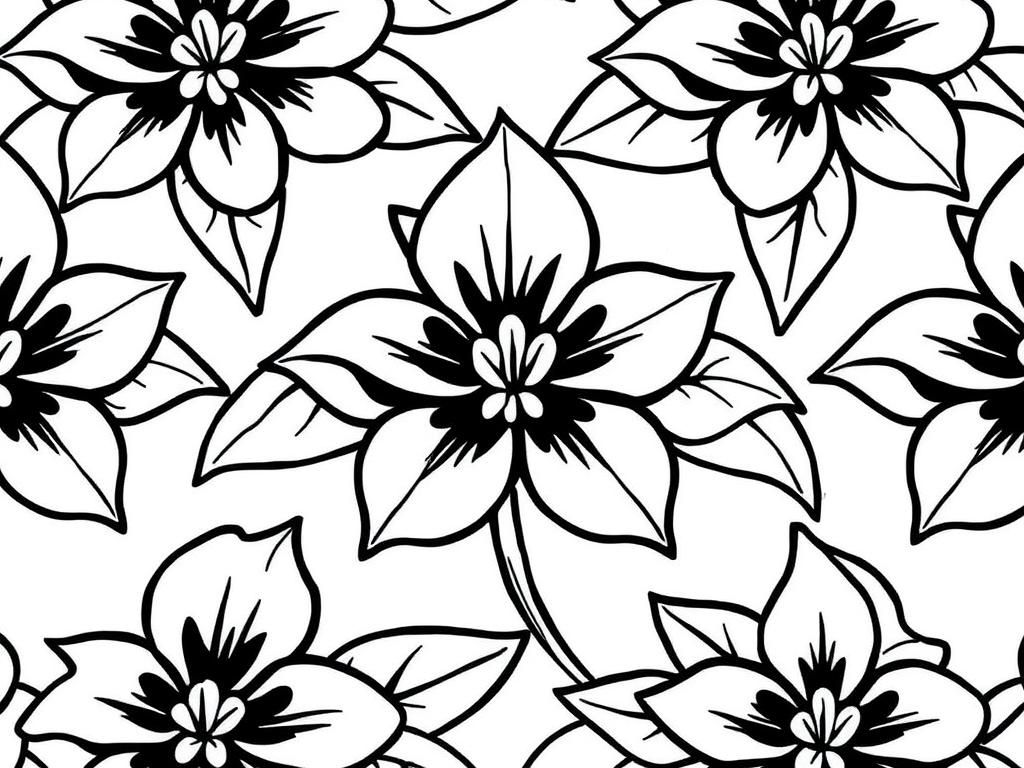 Hawaiian themed flower pattern