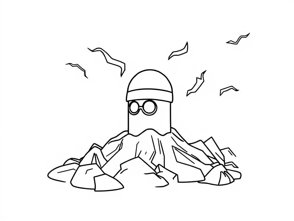 Octopus Diver Coloring Page