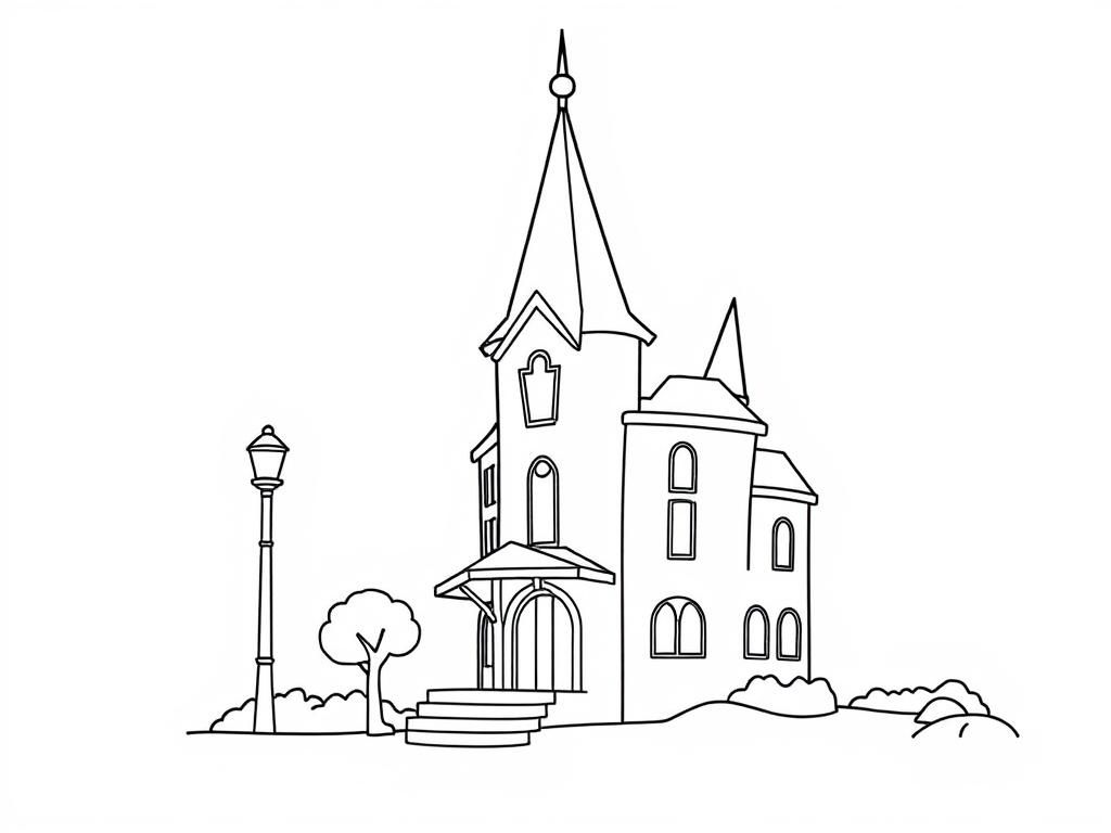 Church Coloring Page