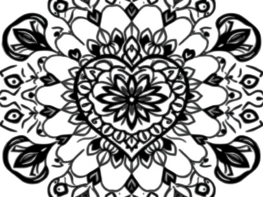 Mandala Heart Coloring Page