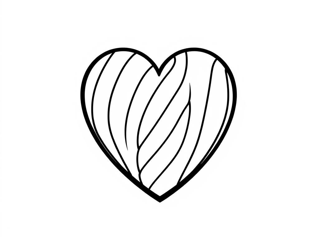 Heart Coloring Page with Beautiful Lines