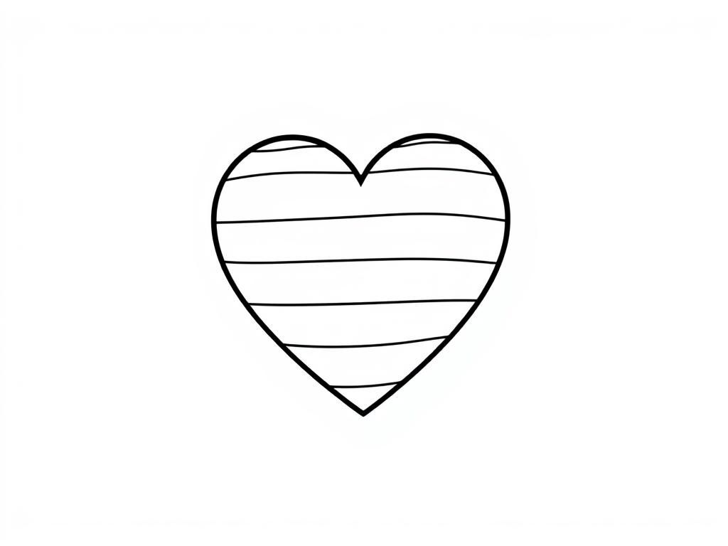 Heart Coloring Page for Kids and Adults