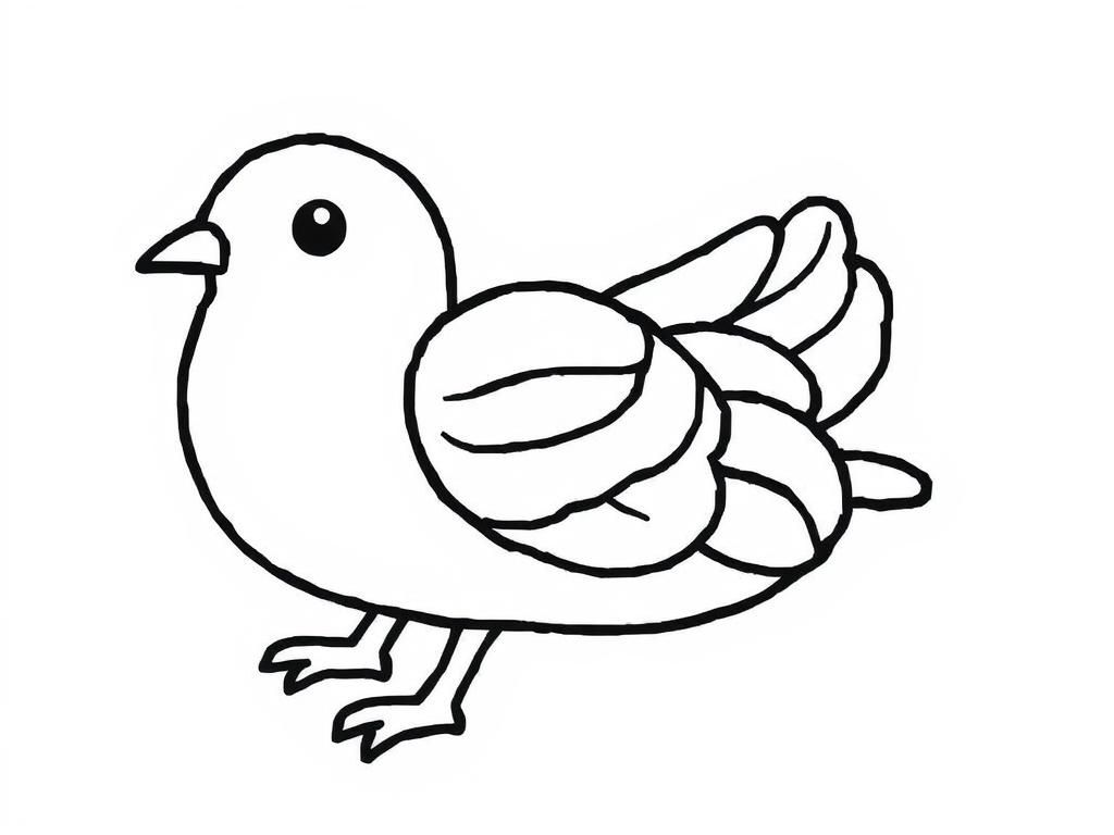 Cute Bird Coloring Page