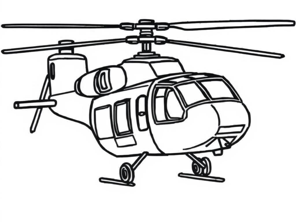 Kleurplaat van een helikopter