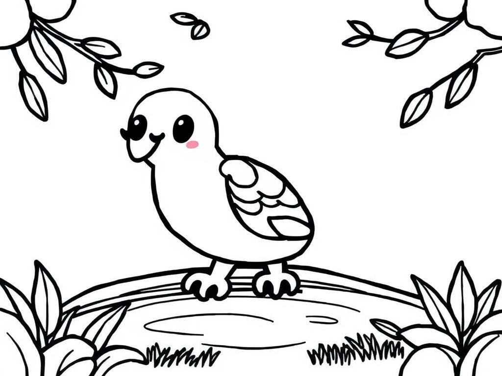 Birds Coloring Page for Kids