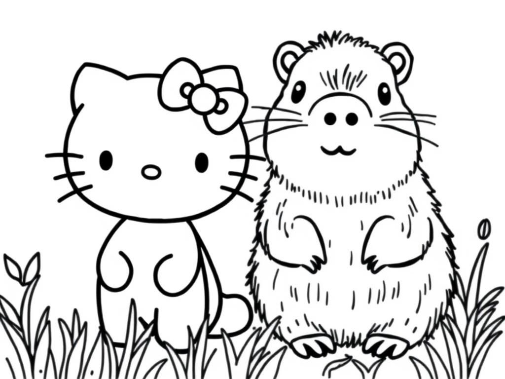 Preview of hello kitty and capybara