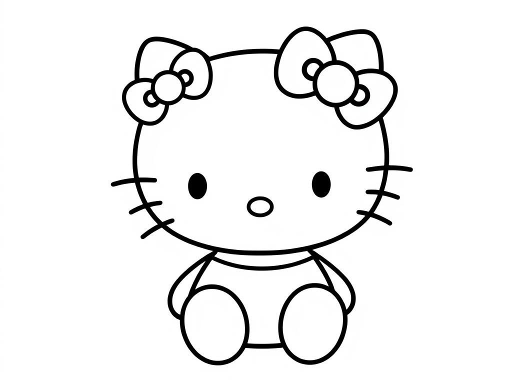 Hello Kitty Coloring Page: A Fun and Easy-to-Color Design for Kids and Adults